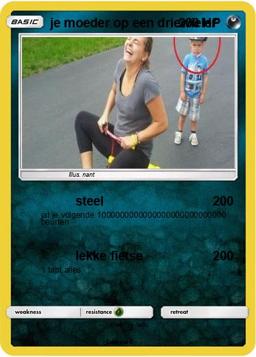 Pokemon je moeder op een driewieler