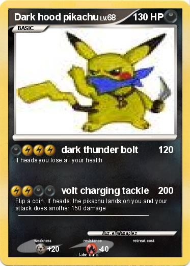 Pokemon Dark hood pikachu