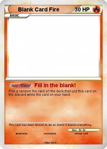 Pokemon Blank Card Fire