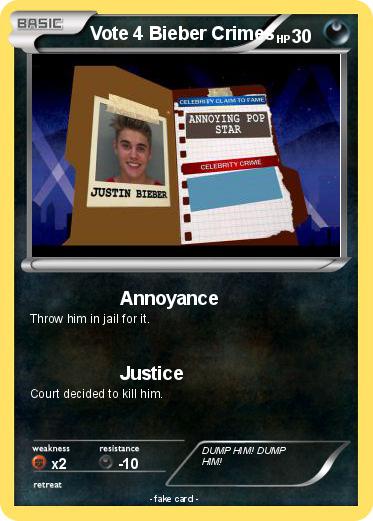 Pokemon Vote 4 Bieber Crimes