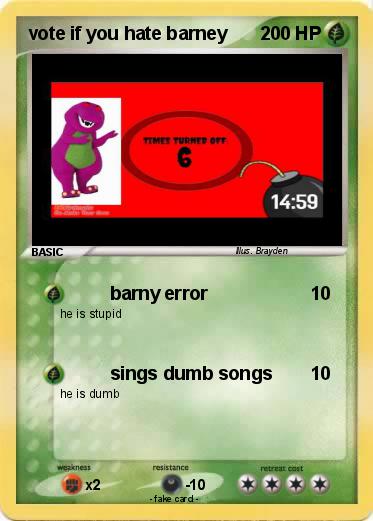Pokemon vote if you hate barney