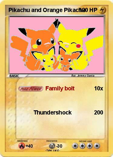 Pokemon Pikachu and Orange Pikachu