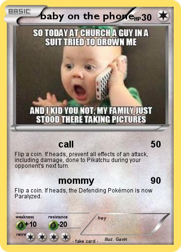 Pokemon baby on the phone