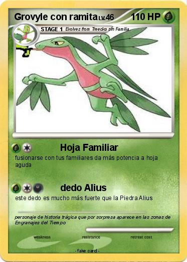 Pokemon Grovyle con ramita