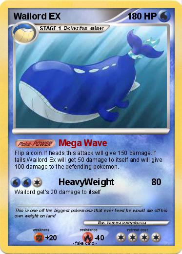 Pokemon Wailord EX