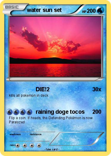 Pokemon water sun set