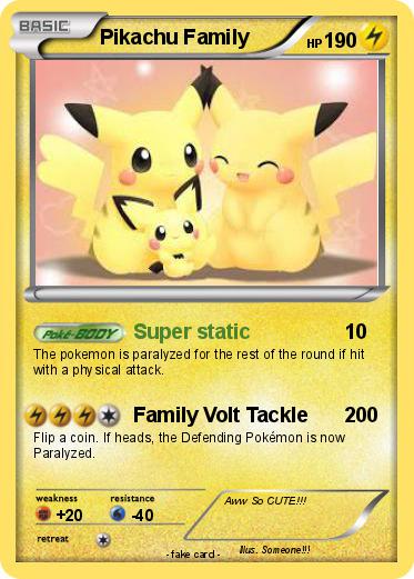 Pokemon Pikachu Family