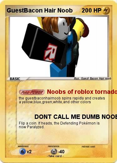 Pokemon Guestbacon Hair Noob - roblox noob bacon hair