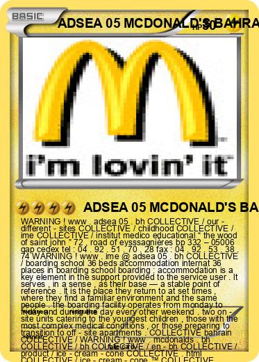 Pokemon ADSEA 05 MCDONALD'S BAHRAIN IME BAHRAIN
