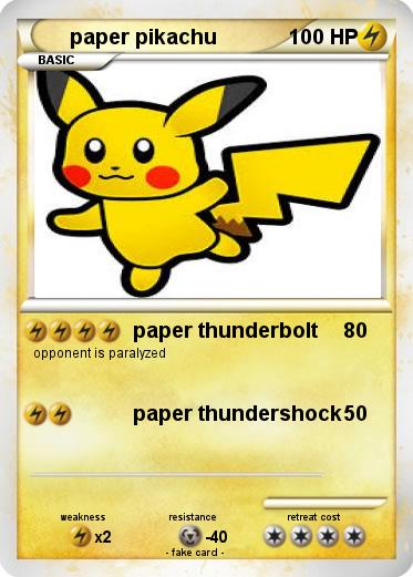 Pokemon paper pikachu