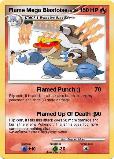 Pokemon Flame Mega Blastoise
