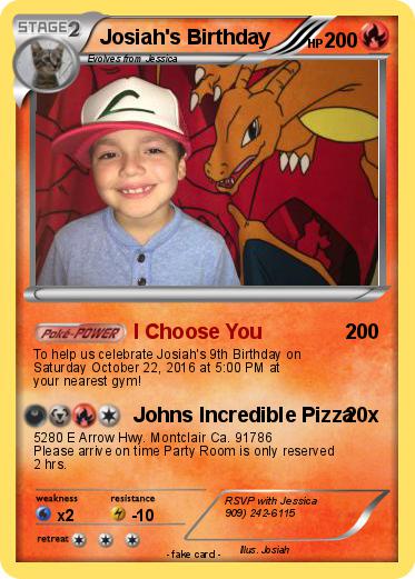 Pokemon Josiah's Birthday