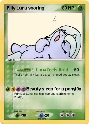 Pokemon Filly Luna snoring