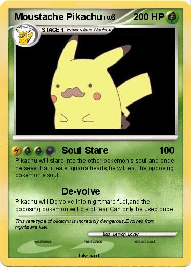 Pokemon Moustache Pikachu