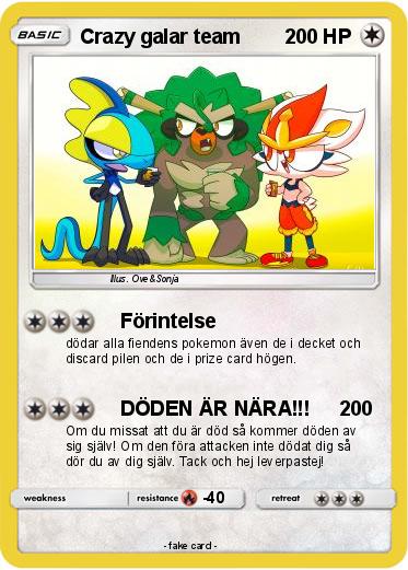 Pokemon Crazy galar team