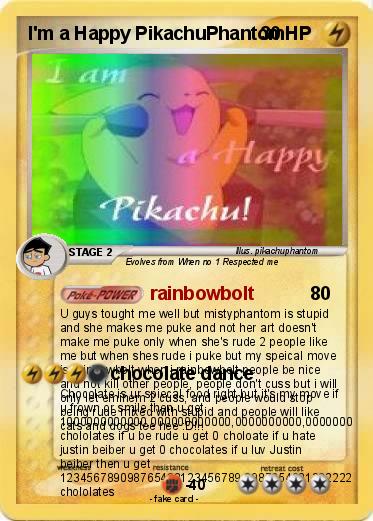 Pokemon I'm a Happy PikachuPhantom