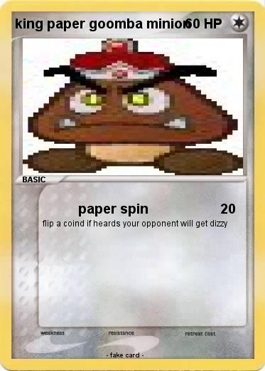 Pokemon king paper goomba minion