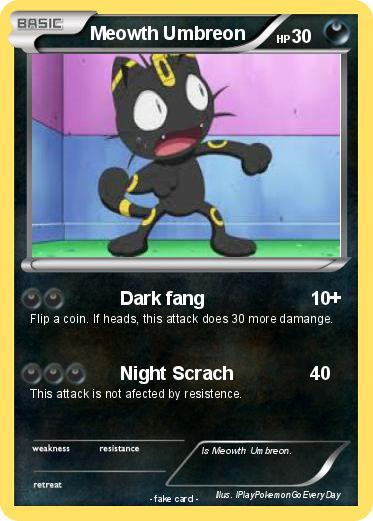 Pokemon Meowth Umbreon