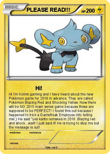Pokemon PLEASE READ!!!