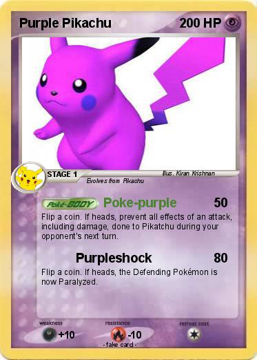 Pokemon Purple Pikachu