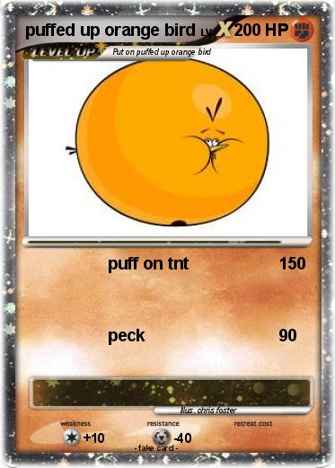 Pokemon puffed up orange bird