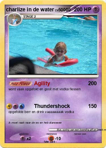 Pokemon charlize in de water