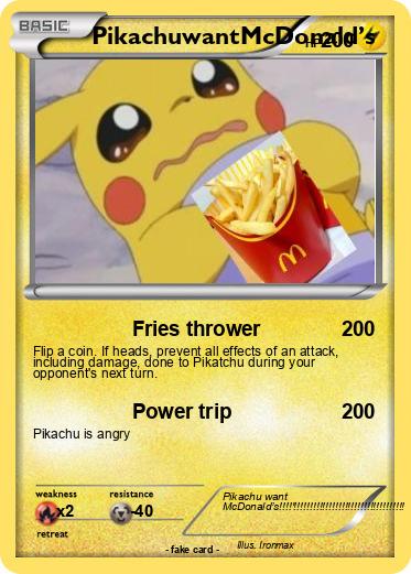 Pokemon PikachuwantMcDonald’s