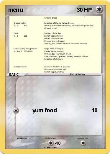 Pokemon menu