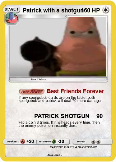 Pokemon Patrick with a shotgun