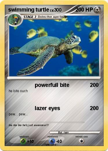 Pokemon swimming turtle