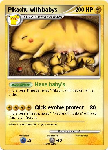 Pokemon Pikachu with babys