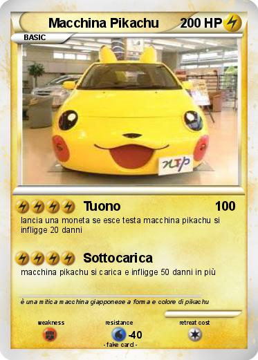 Pokemon Macchina Pikachu