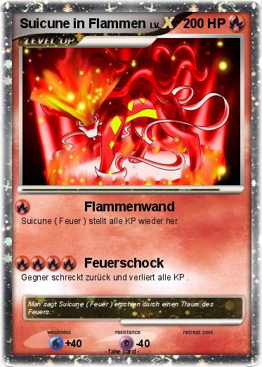 Pokemon Suicune in Flammen