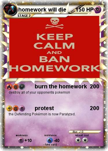 Pokemon homework will die