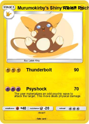 Pokemon Murumokirby's Shiny Alolan Raichu