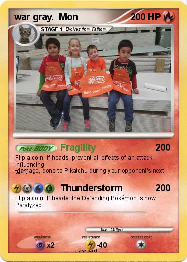 Pokemon war gray.  Mon