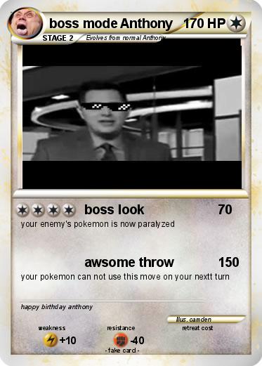 Pokemon boss mode Anthony