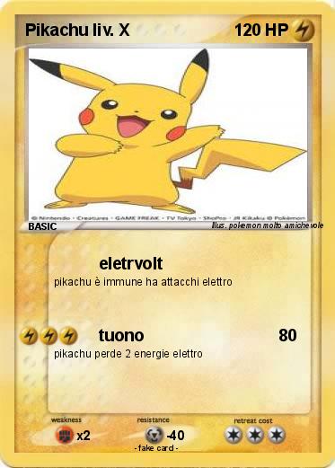 Pokemon Pikachu liv. X