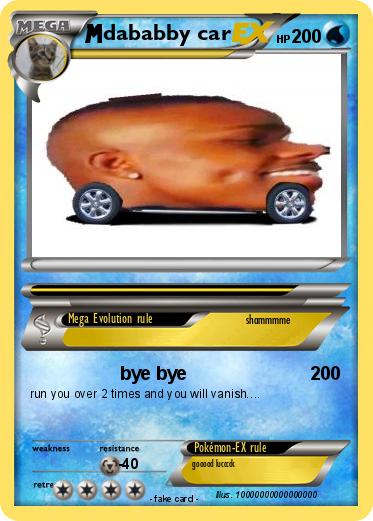 Pokemon dababby car