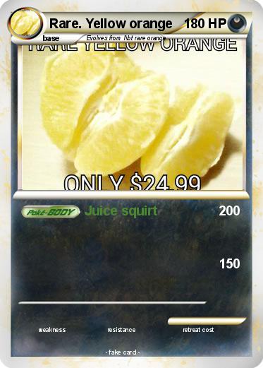 Pokemon Rare. Yellow orange