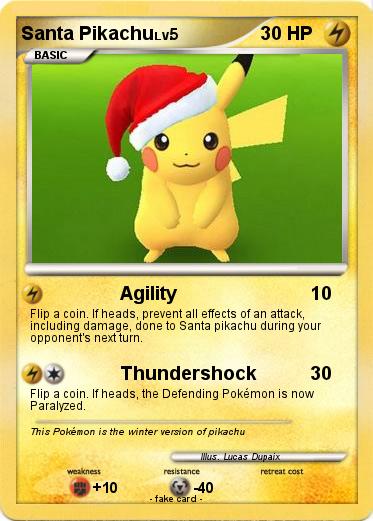 Pokemon Santa Pikachu