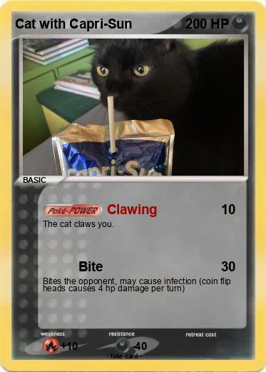 Pokemon Cat with Capri-Sun