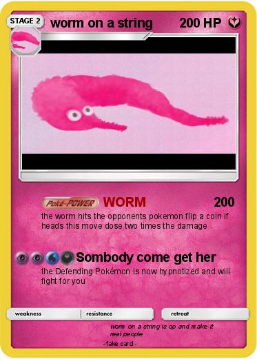 Pokemon worm on a string