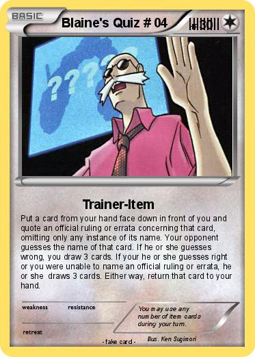 Pokemon Blaine's Quiz # 04      |||||||||