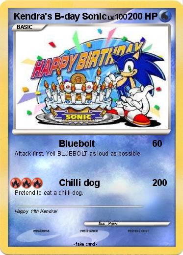 Pokemon Kendra's B-day Sonic