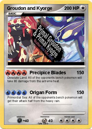 Pokemon Groudon and Kyorge