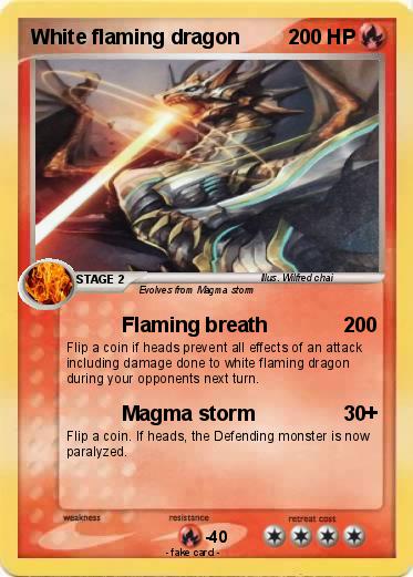 Pokemon White flaming dragon