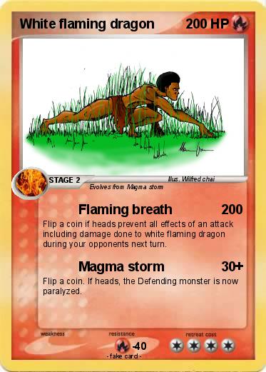 Pokemon White flaming dragon