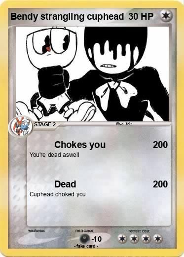 Pokemon Bendy strangling cuphead