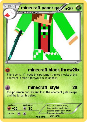Pokemon minecraft paper gal